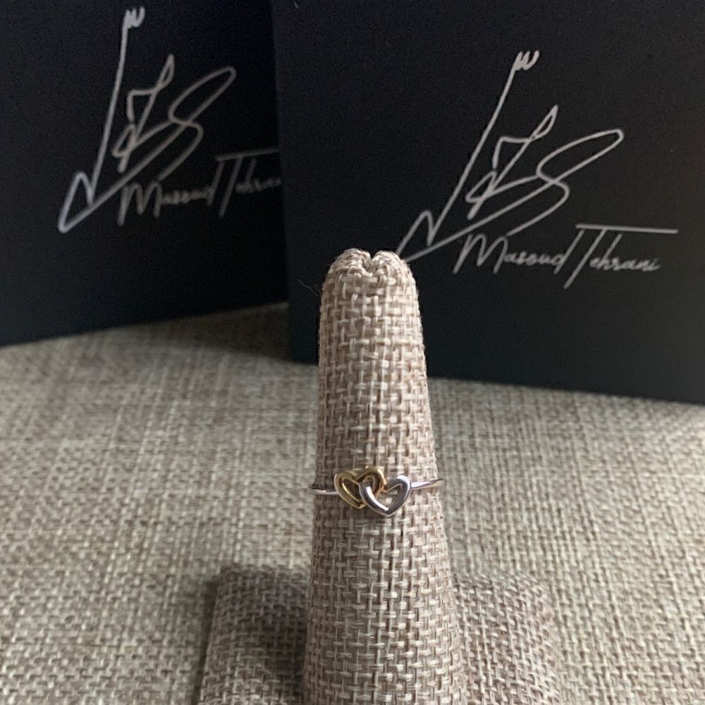 Double Heart Ring 14k Solid Goldperfectgift - image 1